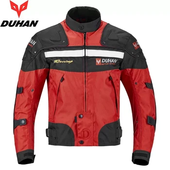 Ветрозащитная куртка для мотокросса DUHAN + мотоциклетные брюки, мужской мотоциклетный костюм, Износостойкий бронежилет, комплект мотоодежды на зиму