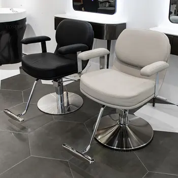 Простые парикмахерские кресла Модный стул для парикмахерской Салона красоты Современный Парикмахерский стул для стрижки волос Кресло со спинкой для гардеробной