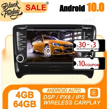 Android 10,0 4G + 64 ГБ для AUDI TT 2006 2007 2012 Автомобильная GPS Навигация Carplay Мультимедийный Плеер Авто Радио Стерео Видео Головное Устройство