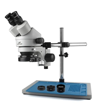 Бинокулярный Стереомикроскоп с Непрерывным увеличением 3,5X-90X Металлическая Подставка 56 Светодиодных Ламп Многоосевой Регулируемый Рычаг 0.5X 1X 2X Объектив Барлоу